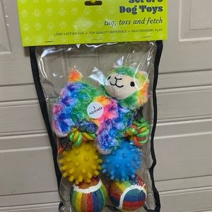Brand New Set Of 6 Dog Toy Multicolor With Squeaker.